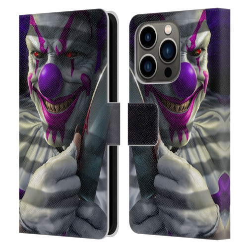 Tom Wood Horror Mischief The Clown Leather Book Wallet Case Cover For Apple iPhone 14 Pro