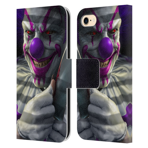 Tom Wood Horror Mischief The Clown Leather Book Wallet Case Cover For Apple iPhone 7 / 8 / SE 2020 & 2022