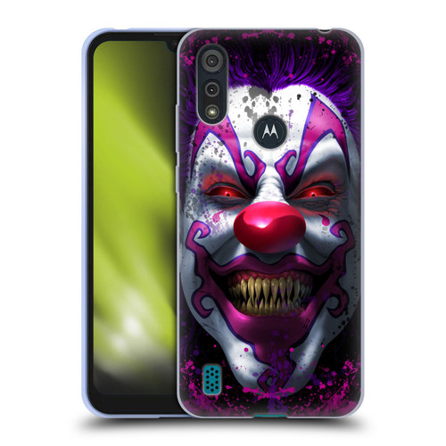 Tom Wood Horror Keep Smiling Clown Soft Gel Case for Motorola Moto E6s (2020)