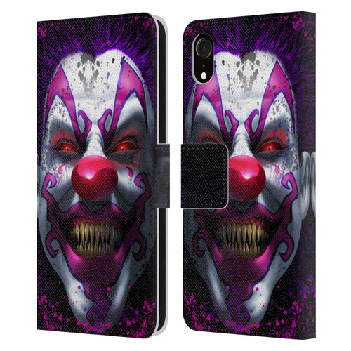 Tom Wood Horror Keep Smiling Clown Leather Book Wallet Case Cover For Apple iPhone XR