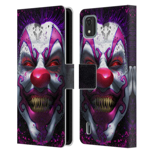 Tom Wood Horror Keep Smiling Clown Leather Book Wallet Case Cover For Nokia C2 2nd Edition