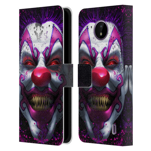 Tom Wood Horror Keep Smiling Clown Leather Book Wallet Case Cover For Nokia C10 / C20