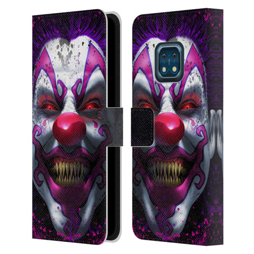 Tom Wood Horror Keep Smiling Clown Leather Book Wallet Case Cover For Nokia XR20