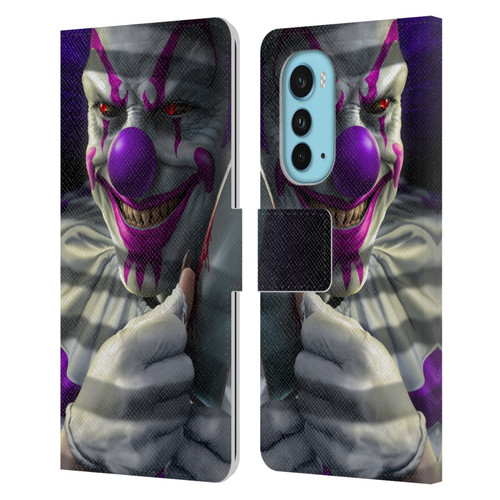 Tom Wood Horror Mischief The Clown Leather Book Wallet Case Cover For Motorola Edge (2022)