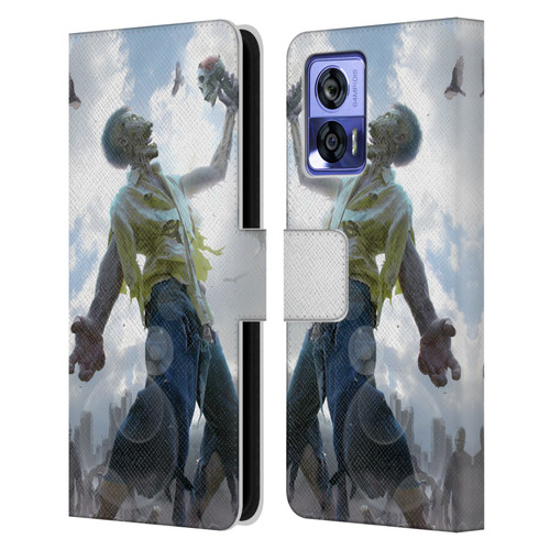 Tom Wood Horror Zombie Scraps Leather Book Wallet Case Cover For Motorola Edge 30 Neo 5G