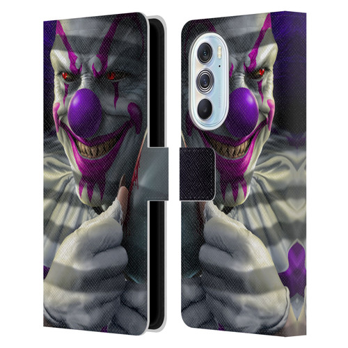 Tom Wood Horror Mischief The Clown Leather Book Wallet Case Cover For Motorola Edge X30