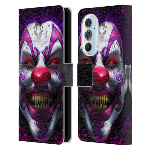 Tom Wood Horror Keep Smiling Clown Leather Book Wallet Case Cover For Motorola Edge X30