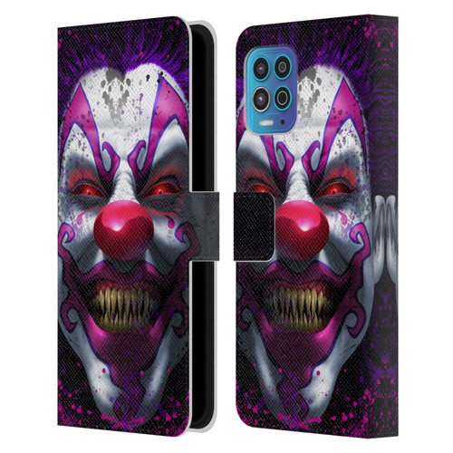 Tom Wood Horror Keep Smiling Clown Leather Book Wallet Case Cover For Motorola Moto G100