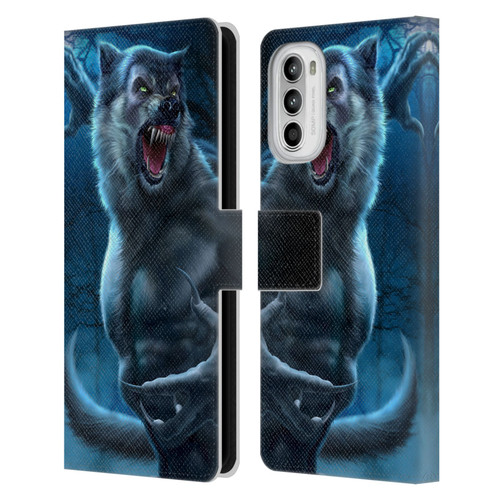 Tom Wood Horror Werewolf Leather Book Wallet Case Cover For Motorola Moto G52