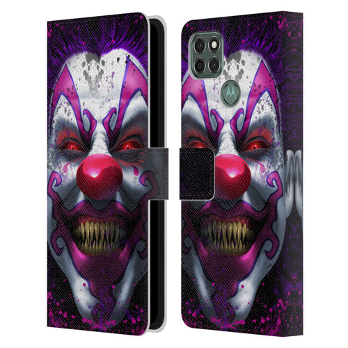 Tom Wood Horror Keep Smiling Clown Leather Book Wallet Case Cover For Motorola Moto G9 Power