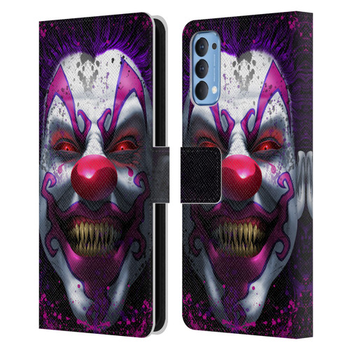 Tom Wood Horror Keep Smiling Clown Leather Book Wallet Case Cover For OPPO Reno 4 5G