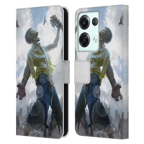 Tom Wood Horror Zombie Scraps Leather Book Wallet Case Cover For OPPO Reno8 Pro