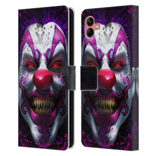 Tom Wood Horror Keep Smiling Clown Leather Book Wallet Case Cover For Samsung Galaxy A04 (2022)