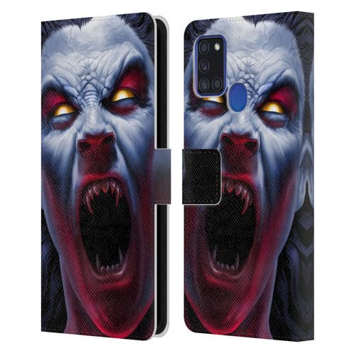 Tom Wood Horror Vampire Awakening Leather Book Wallet Case Cover For Samsung Galaxy A21s (2020)