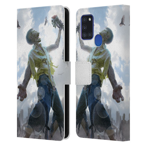 Tom Wood Horror Zombie Scraps Leather Book Wallet Case Cover For Samsung Galaxy A21s (2020)