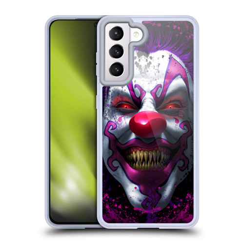 Tom Wood Horror Keep Smiling Clown Soft Gel Case for Samsung Galaxy S21 5G