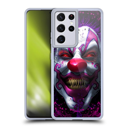 Tom Wood Horror Keep Smiling Clown Soft Gel Case for Samsung Galaxy S21 Ultra 5G