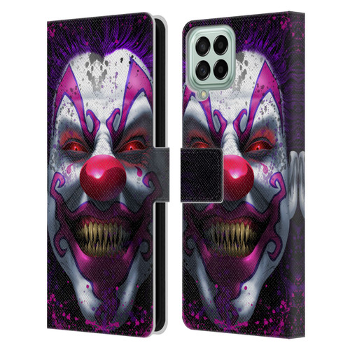 Tom Wood Horror Keep Smiling Clown Leather Book Wallet Case Cover For Samsung Galaxy M33 (2022)