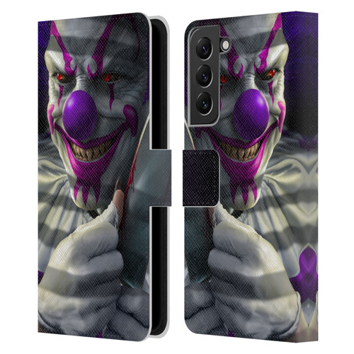 Tom Wood Horror Mischief The Clown Leather Book Wallet Case Cover For Samsung Galaxy S22+ 5G