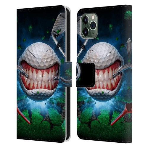 Tom Wood Monsters Golf Ball Leather Book Wallet Case Cover For Apple iPhone 11 Pro Max