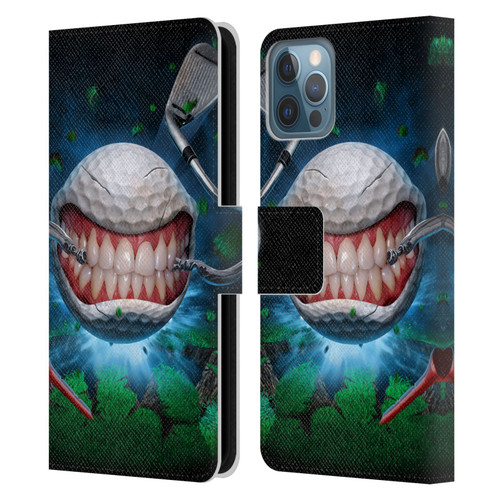 Tom Wood Monsters Golf Ball Leather Book Wallet Case Cover For Apple iPhone 12 / iPhone 12 Pro