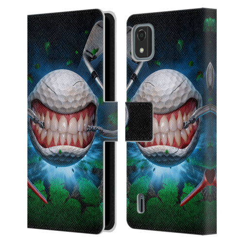 Tom Wood Monsters Golf Ball Leather Book Wallet Case Cover For Nokia C2 2nd Edition