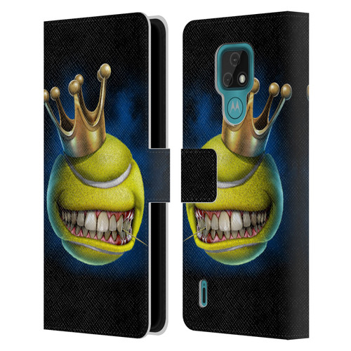 Tom Wood Monsters King Of Tennis Leather Book Wallet Case Cover For Motorola Moto E7