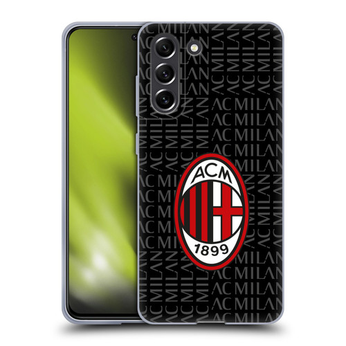 AC Milan Crest Patterns Red And Grey Soft Gel Case for Samsung Galaxy S21 FE 5G