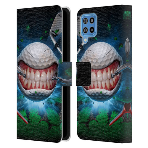Tom Wood Monsters Golf Ball Leather Book Wallet Case Cover For Samsung Galaxy F22 (2021)