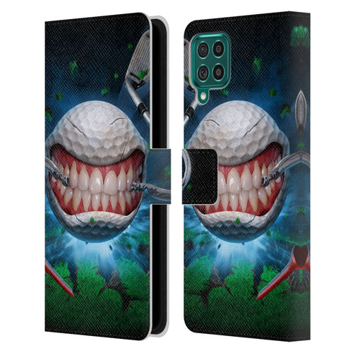 Tom Wood Monsters Golf Ball Leather Book Wallet Case Cover For Samsung Galaxy F62 (2021)