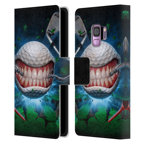 Tom Wood Monsters Golf Ball Leather Book Wallet Case Cover For Samsung Galaxy S9