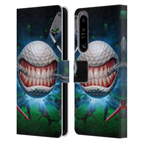 Tom Wood Monsters Golf Ball Leather Book Wallet Case Cover For Sony Xperia 1 IV