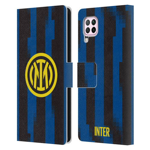 Fc Internazionale Milano 2023/24 Crest Kit Home Leather Book Wallet Case Cover For Huawei Nova 6 SE / P40 Lite