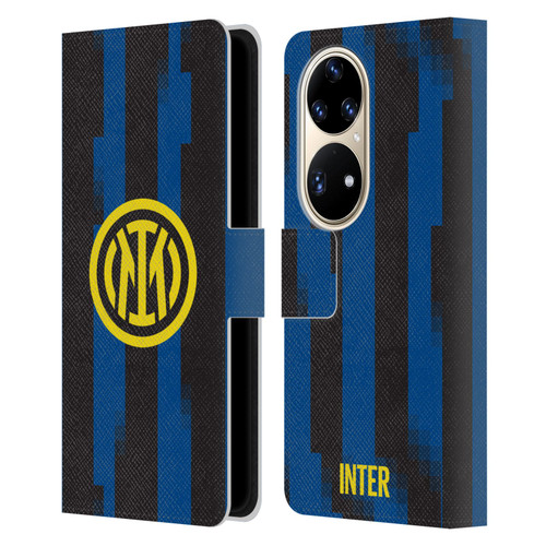 Fc Internazionale Milano 2023/24 Crest Kit Home Leather Book Wallet Case Cover For Huawei P50 Pro