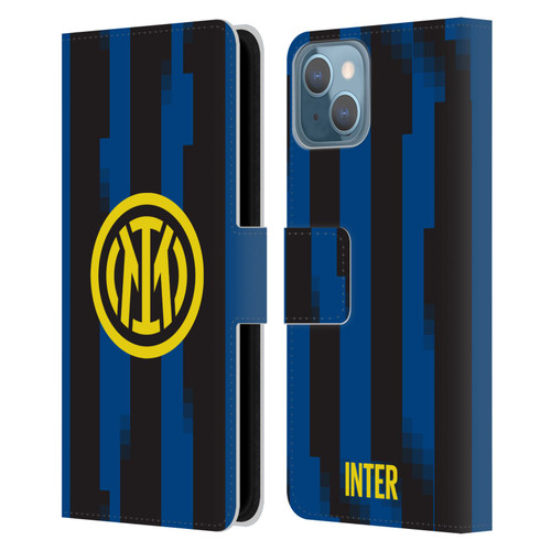 Fc Internazionale Milano 2023/24 Crest Kit Home Leather Book Wallet Case Cover For Apple iPhone 13