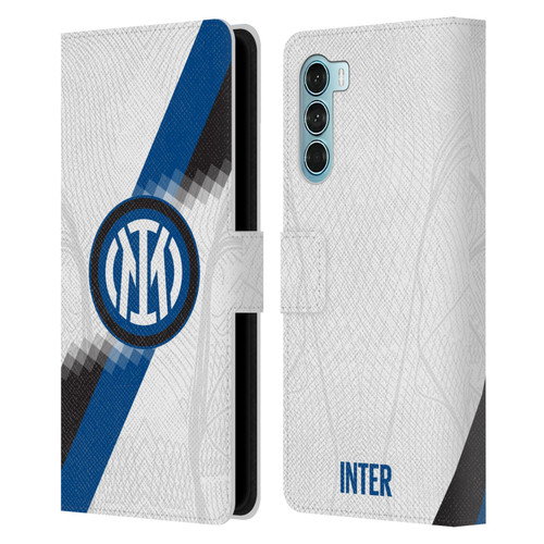 Fc Internazionale Milano 2023/24 Crest Kit Away Leather Book Wallet Case Cover For Motorola Edge S30 / Moto G200 5G