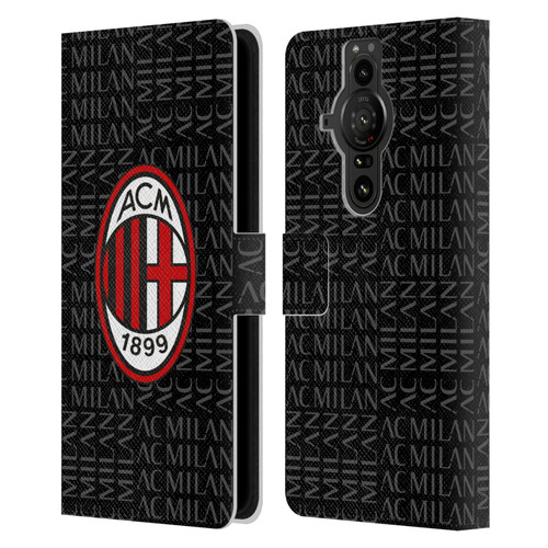 AC Milan Crest Patterns Red And Grey Leather Book Wallet Case Cover For Sony Xperia Pro-I