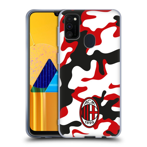 AC Milan Crest Patterns Camouflage Soft Gel Case for Samsung Galaxy M30s (2019)/M21 (2020)