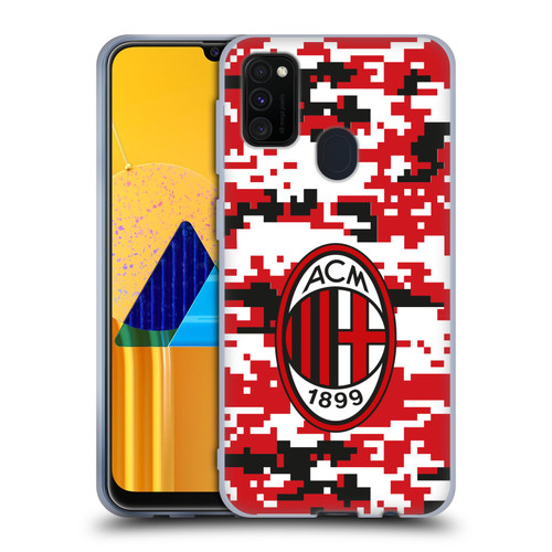 AC Milan Crest Patterns Digital Camouflage Soft Gel Case for Samsung Galaxy M30s (2019)/M21 (2020)