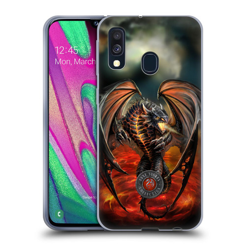 Anne Stokes Dragons Lava Soft Gel Case for Samsung Galaxy A40 (2019)