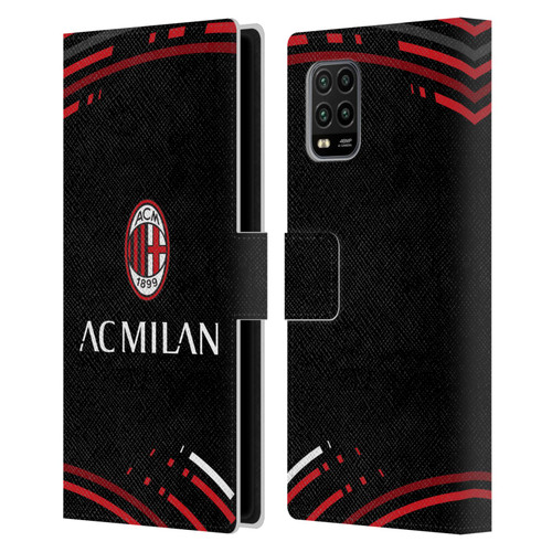 AC Milan Crest Patterns Curved Leather Book Wallet Case Cover For Xiaomi Mi 10 Lite 5G