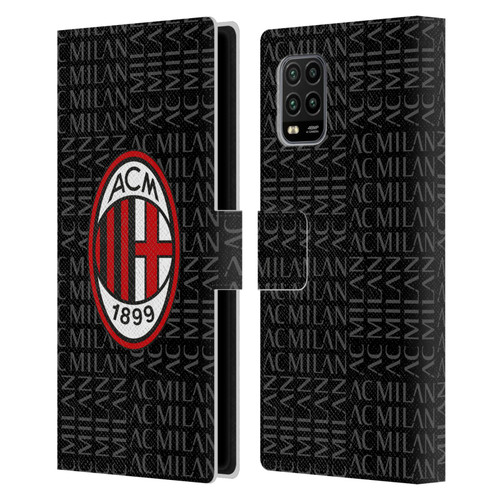 AC Milan Crest Patterns Red And Grey Leather Book Wallet Case Cover For Xiaomi Mi 10 Lite 5G