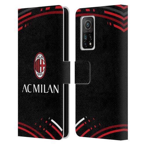 AC Milan Crest Patterns Curved Leather Book Wallet Case Cover For Xiaomi Mi 10T 5G