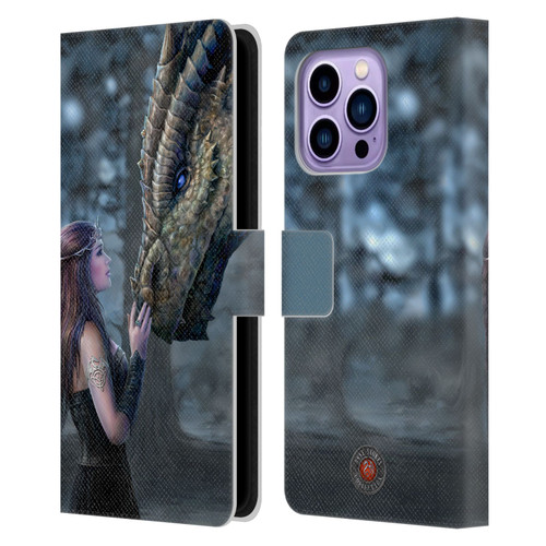 Anne Stokes Dragon Friendship Once Upon A Time Leather Book Wallet Case Cover For Apple iPhone 14 Pro Max