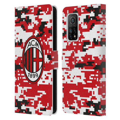 AC Milan Crest Patterns Digital Camouflage Leather Book Wallet Case Cover For Xiaomi Mi 10T 5G