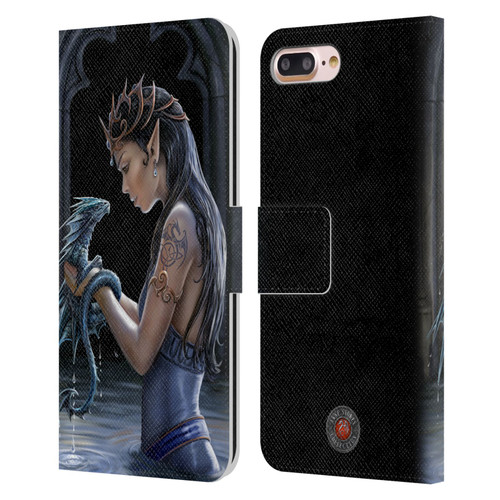 Anne Stokes Dragon Friendship Water Leather Book Wallet Case Cover For Apple iPhone 7 Plus / iPhone 8 Plus