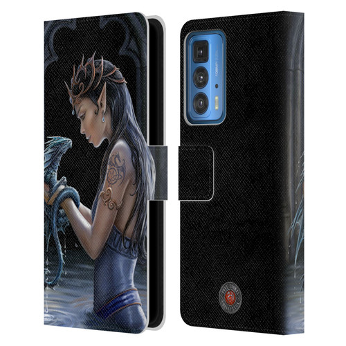 Anne Stokes Dragon Friendship Water Leather Book Wallet Case Cover For Motorola Edge 20 Pro