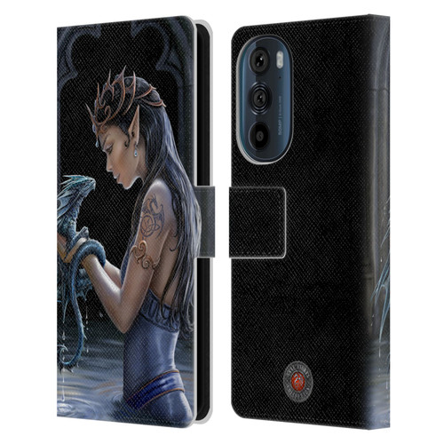 Anne Stokes Dragon Friendship Water Leather Book Wallet Case Cover For Motorola Edge 30