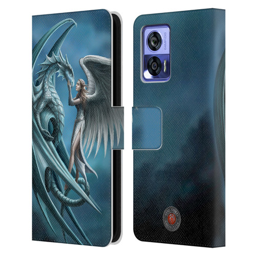 Anne Stokes Dragon Friendship Silverback Leather Book Wallet Case Cover For Motorola Edge 30 Neo 5G