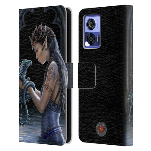 Anne Stokes Dragon Friendship Water Leather Book Wallet Case Cover For Motorola Edge 30 Neo 5G